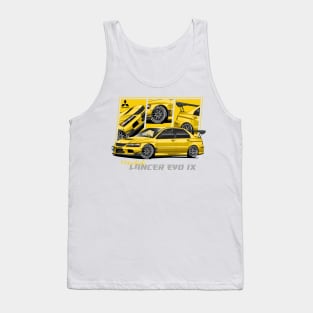 Mitsubishi Lancer Evolution EVO Yellow 9, JDM Tank Top